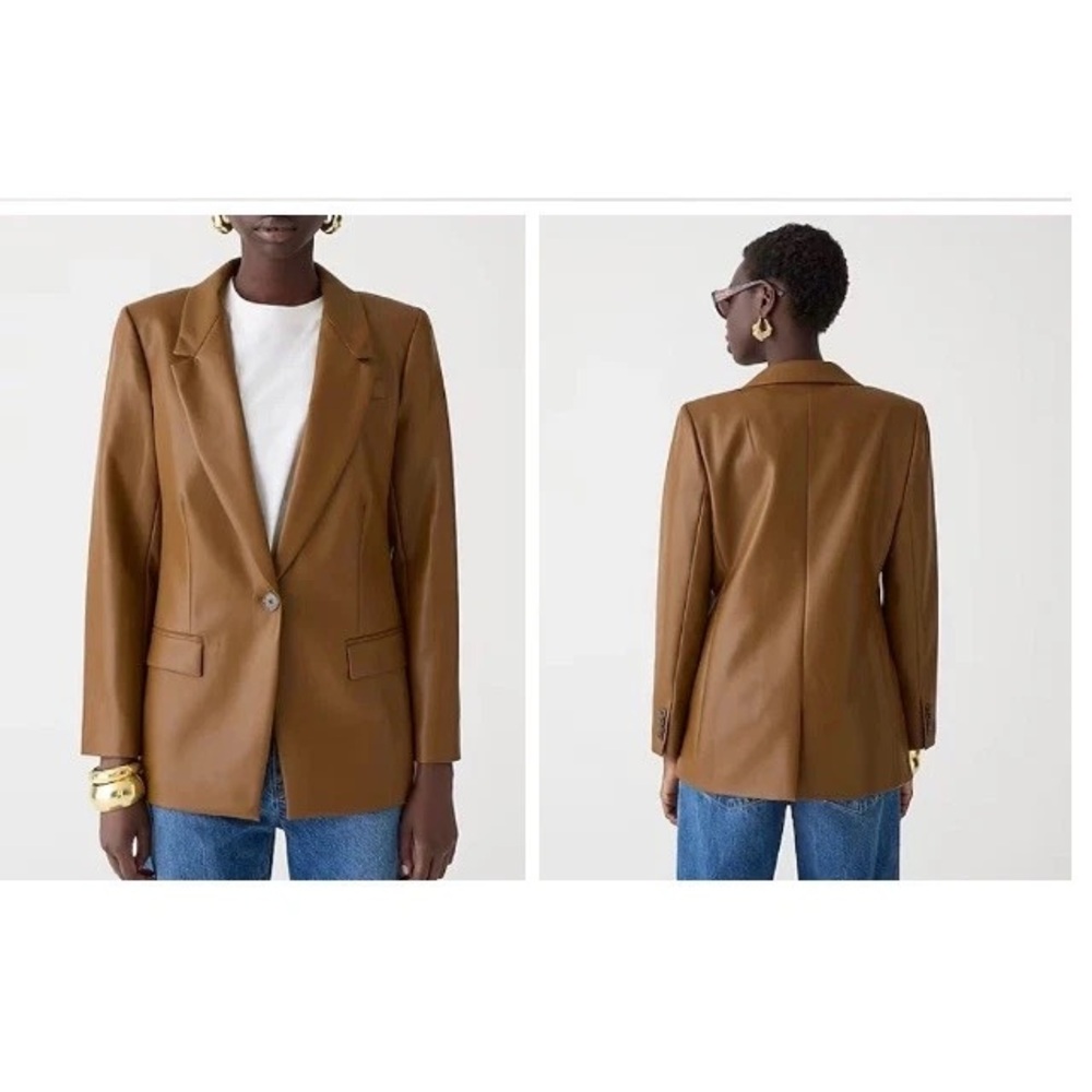 J. Crew Collection Real Leather Blazer size 2 - Picture 1 of 7